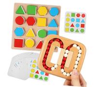 KONTONTY Puzzle Maze Cognitive Training Game for Seniors Portable Geometric Brain Teaser with Rotating Bead for Memory and Hand Eye Coordination Activities for Elderly Group Fun and