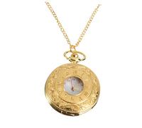 KONTONTY Retro Vintage Style Round Quartz Pocket Watch Pendant Necklace Chain Elegant Gold Design for Men and Women for Father Day Birthdays and Anniversaries