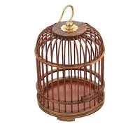 KONTONTY Retro Wood Birdcage Hanging Cage for Small Pets Metal and Wood Construction Large Capacity Decorative Cage for Hamsters Crickets Parrots Safety Lock Outdoor Use
