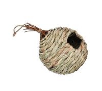 KONTONTY Round Shaped Woven Birdhouse Durable Hanging Bird House Nest Natural Rattan Straw Material for Outdoor Bird Breeding Garden Decor