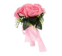 KONTONTY Silk Rose Bouquet Wedding Photo Prop Glitter Roses Bouquet Lifelike Flower Arrangement