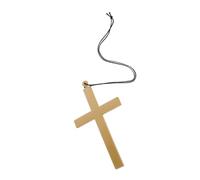 KONTONTY Simple Cross Pendant Necklace for Men and Women Plastic Religious Accessory for Halloween Cosplay and Faith Inspired Decorations Enhances Clergy Identity