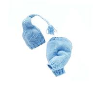 KONTONTY Tassel Hat Photography Props Handmade Knitted Costume Light for Newborns Months for Memorable Photo Shoots and Daily Dressing