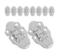 KONTONTY Toggle Lock Clasp Buckle Latch 10Pcs Metal Set with Anti-Theft Closure for Jewelry Boxes, Cabinet Fasteners, and Packaging Cases in Silver