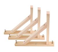 KONTONTY Triangle Wood Shelf Brackets 3 Pack Wall Mounted Floating Shelf Hardware for Plant Hanger and Display Shelving