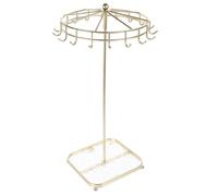 KONTONTY Umbrella Shaped Acrylic Jewelry Rack with 18 Hooks for Desktop