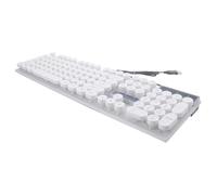 KONTONTY USB Glowing Keyboard Wired Computer Keyboard round Keys White Plastic Design, Works with Tablet, Fashion Sleek Look for Travel and Outdoor Use