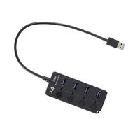 KONTONTY Usb Hub 4 Ports Usb 3.0 Adapter and Play Usb Sharing Box Hub for Laptop Pc Overcurrent Black