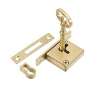 KONTONTY Vintage Brass Cabinet Door Lock with Key Square Mortice Drawer Mailbox Lock for Kitchen Cabinets Furniture Cupboard Security Versatile Use for Boxes