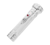 KONTONTY Vintage Old-fashioned Handheld Flashlight Torch, Battery Operated Iron Material with Silver Finish, Classic Retro Design for Office Decors and Hiking Accessories Style
