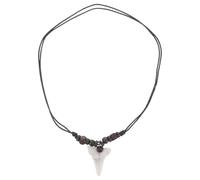 KONTONTY Vintage Style Shark Tooth Necklace for Surfing Adventures with Adjustable Length Retro Bohemian Surf Necklace and Wooden Beads and Beach Outings for Men and Women