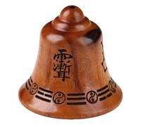 KONTONTY Vintage Wooden Carving Pendant Rustic Door Decor Handmade Bell Pendant for Crafts Wall Art Orchard Garden