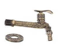 KONTONTY Vintage Zinc Alloy Wall-Mount Faucet with Dragon Design European Style Outdoor Garden Tap for Balcony Mop Pool and Bathtub Easy Installation Decorative Antique Faucet