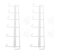 KONTONTY Wall Mount Utensil Holder, Kitchen Utensil Hanger with 6 Hooks, Iron Wall Stick Hook Organizer for Orderly Arrangement, White, Entryway