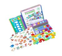 KONTONTY Wooden Alphabet Flash Cards Educational Teaching Aids for Early Learning Jigsaw Letters with Animal Images for Toddlers and Preschool Boy Girl