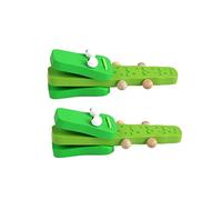 KONTONTY Wooden Castanet Toy Set for Toddlers 2-Piece Educational Music Percussion Instruments Colorful Hand Clappers for Early Development Activities