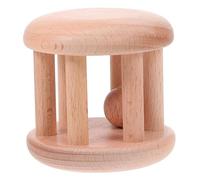KONTONTY Wooden Handbell Plaything Educational Sensory for Smooth Surfaced Rattle for Early Learning Safe Wooden Material to Stimulate Visual and Auditory Development