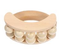 KONTONTY Wooden Massage Roller Handheld Manual Muscle Roller Made of Natural Wood, Portable and Compact Design for Body Massage and Back Relief During Stretching and Relaxation