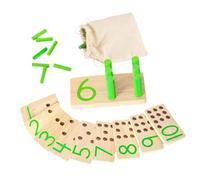 KONTONTY Wooden Math for Early Education Lightweight Rubberwood Blocks with Number and Color Design Montessori-inspired Cognitive Plaything for Hand-eye Coordination and Number Recognition