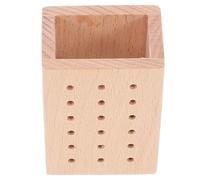 KONTONTY Wooden Nail Drill Bit Organizer Keeps Nail Tools Neatly Arranged with Multihole Design Space Saving Bur Storage Solution Compact and Practical and Home Use