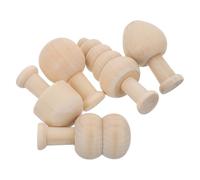 KONTONTY Wooden Ornaments to Paint DIY Crafts Cute Mushroom and Tree Figures Beige Wood Display on Shelves Charming Decorative Graffiti Models