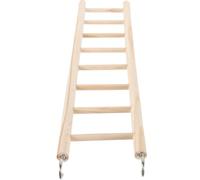 KONTONTY Wooden Parrot Ladder with Hooks for Climbing and Play - Small Bird Ladder Expands Pet Activity Space for Parakeets in Cages, 14.74 x 2.75 x 0.31 Inches