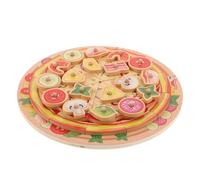 KONTONTY Wooden Pizza Set for Montessori Pretend Play Food with Safe Smooth Edges for Group Kitchen Role Play Fine Motor Skill Development and Birthday Pizza Parties