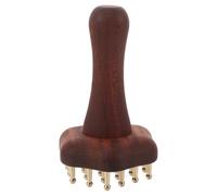 KONTONTY Wooden Scalp Massager Comb with Brass Wood Massage Brush, Dual Functionality for Abdomen and Legs, Alleviates Muscle Tension, for Daily Use a Portable Meridians Massage Brush