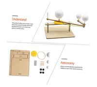 KONTONTY Wooden Three Planet Model Sun-earth-moon Orbital Astronomy Teaching Tool for Students Educational Science Kit Demonstrating Moon Phases Seasons and Solar System Dynamics