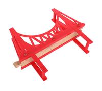 KONTONTY Wooden Train Bridge Model Accessories Detachable Double Railway Bridge for Flexible Track Layouts Quick Assembly Durable Wooden for Home School Play