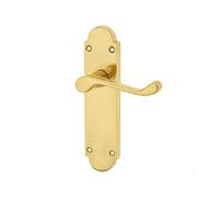 Kontrax Epsom Door Handle On Latch Backplate - Electroplated Brass