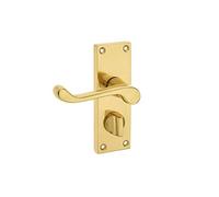 Kontrax Victorian Suite Scroll Lever on Privacy Backplate - Electroplated Brass