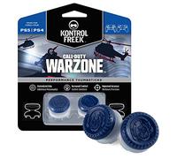 KontrolFreek Call of Duty: Warzone Performance Thumbsticks for PlayStation 4 (PS4) and PlayStation 5 (PS5) | 2 High-Rise, Hybrid| Blue/Gray