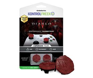KontrolFr iablo IV Performance Thumbsticks for Xbox One (XB1) and Xbox Series X (XBX) Controller | 2 Low-Rise | Red & Black