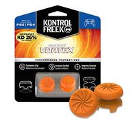KontrolFr PS Freek Vortex for PlayStation 4 (PS4) Controller | Performance Thumbsticks | 1 High-Rise Convex, 1 Mid-Rise Concave | Orange