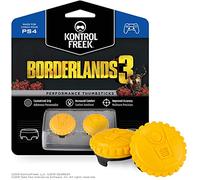 KontrolFreek Borderlands 3 para PlayStation 4 (PS4) y PlayStation 5 (PS5) | Performance Thumbsticks | 2 Alturas medias, convexo | Amarillo.