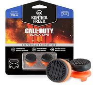 KontrolFreek Call of Duty: Black Ops 4 for PlayStation 4 (PS4) and PlayStation 5 (PS5) | Performance Thumbsticks | 2 High-Rise | Black/Orange