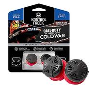 KontrolFreek Call of Duty: Black Ops Cold War Performance Thumbsticks for PlayStation 4 (PS4) and PlayStation 5 (PS5) | 2 High-Rise, Convex | Black/Red