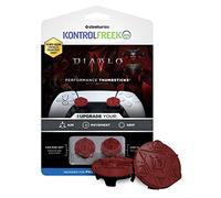 KontrolFr iablo IV Performance Thumbsticks for PlayStation 4 (PS4) and PlayStation 5 (PS5) Controller | 2 Low-Rise | Red & Black