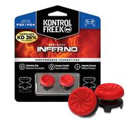 KontrolFr PS Freek Inferno for Playstation 4 (PS4) and PlayStation 5 (PS5) | Performance Thumbsticks | 2 High-Rise Concave | Red