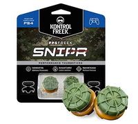 KontrolFreek FPS Freek Snipr for PlayStation 4 (PS4) and PlayStation 5 (PS5) | Performance Thumbsticks | 2 High-Rise Convex (Domed) | Green