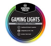 KontrolFreek Gaming Lights: LED Strip Lights, 9 FT USB Powered with Controller, 3M Adhesive for TV, Console, PC, Wall