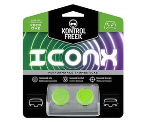 KontrolFreek Icon X Performance Thumbsticks for Xbox One and Xbox Series X | 2 Mid-Rise Convex | Green