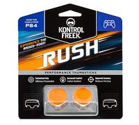 KontrolFreek Rush Performance Thumbsticks for PlayStation 4 (PS4) and PlayStation 5 (PS5) | Performance Thumbsticks | 2 Mid-Rise, Concave | Orange/White