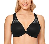 Kontvom Bras for Womens Plus Size Sexy Bras Front Closure Embroidery Underwired Bra Plus Underwear 32 34 36 38 40 42 C D E F Cup 42F Black