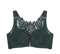 Kontvom Front Closure Bra Plus Size Bras Rose Embroidery Beauty Back Bra Sexy Seamless for Women Big Size Adjustable Bras 36C