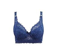 Kontvom Full Cup Thin Underwear Small Bra Plus Size Wireless Adjustable Bra Cover B C D Cup Large Size Lace Bras 34C Blue