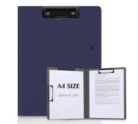 KONVINIT Clipboard A4 with Cover Foldover Clip Board with Double Clips Plastic Folding Clip Board Folder for School,Office,Home Document Organiser