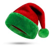 KONVINIT Santa Hat Christmas Hat for Adult Deluxe Plush Thick Warm Red
