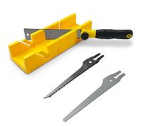 Konvixon 4-Piece Miter Box and Saw Set, 300mm Mitre Box with 3 Mitre Saws for Precise Miter and Bevel Cuts, Miter Box with Saw Included for Woodworking, Crafting and Carpentry